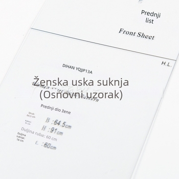 DIHAN 1:3 Ženska sheath haljina prototip šablona u stilu japanske kulture; prozirni plast