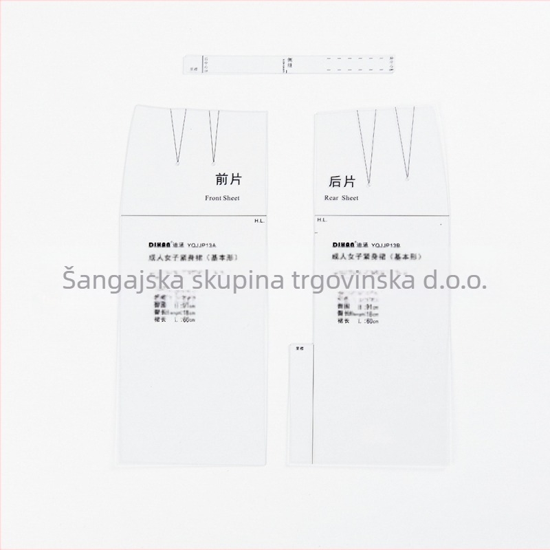 DIHAN 1:3 Ženska sheath haljina prototip šablona u stilu japanske kulture; prozirni plast
