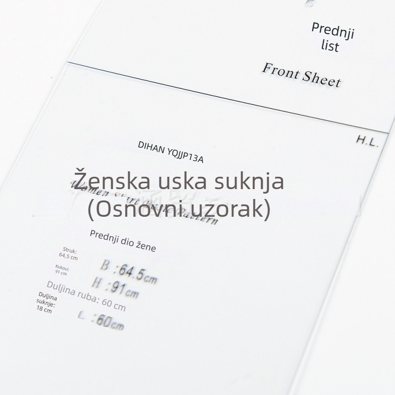 DIHAN 1:3 Ženska sheath haljina prototip šablona u stilu japanske kulture; prozirni plast