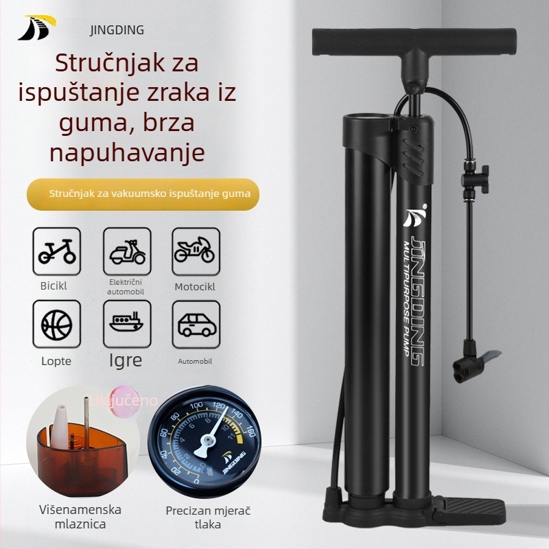 Jingding BC002 eksplozijski otporna pumpa za zrak za električna vozila, bicikle i automobile — materijal: željezo, maksimalni tlak 160 psi.
