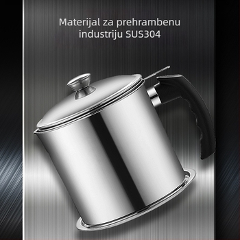 Nerđajući čelični lonac za ulje sa filter mrežicom i filtrskom šalicom