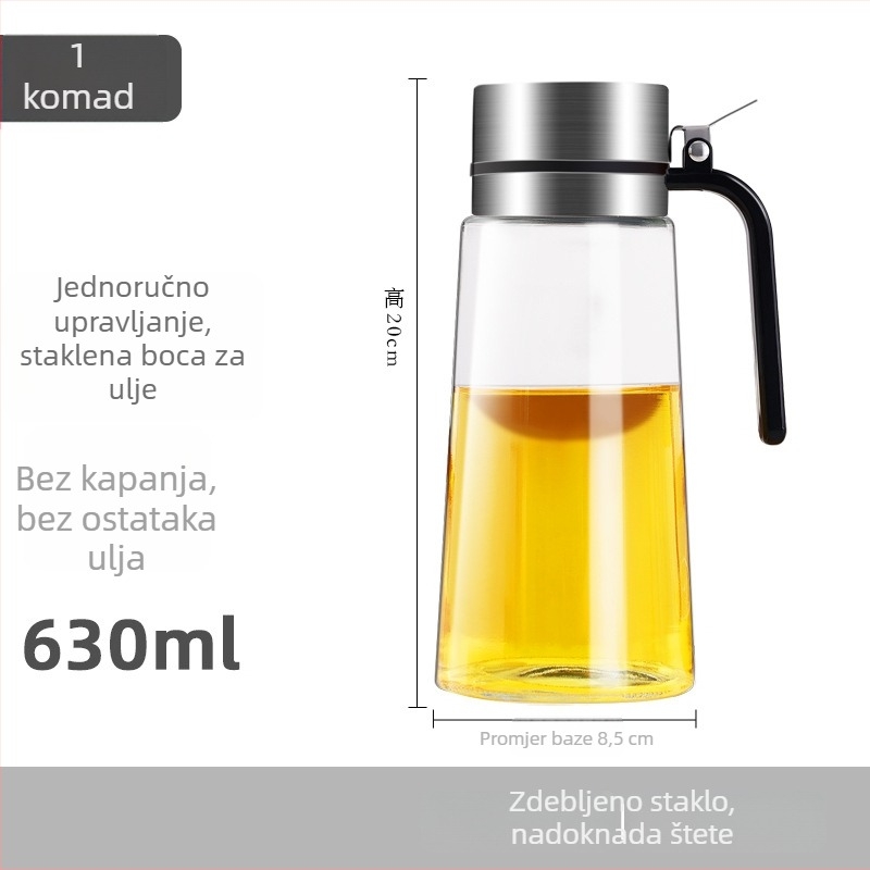 Boca za ulje — staklena, marka aileyou, moderan minimalistički stil, tiskani logotip