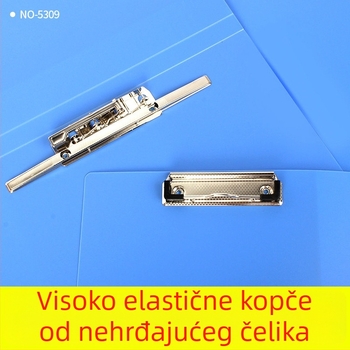Deli 5309 A4 mapica s dvostrukim klipom, uredski dokument, plastika, debljina ploče 0,65 mm, dimenzije 240 × 320 mm