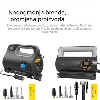 Automobilski inflator – prijenosna visokotlačna pumpa s unaprijed postavljenim tlakom guma, 120W, USB punjenje, jednocilindrični, pokazivački zaslon