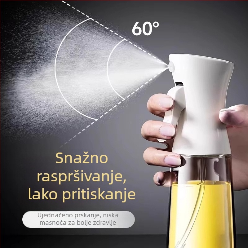 Bočica za sprej ulja s ravnomjernom kontrolom raspršivanja, plastična, modernog dizajna, pritiskom raspršuje ulje