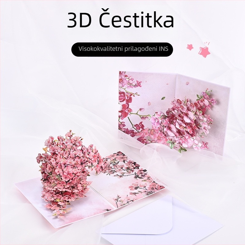 3D ručno izrađena čestitka – premium poklon, papir