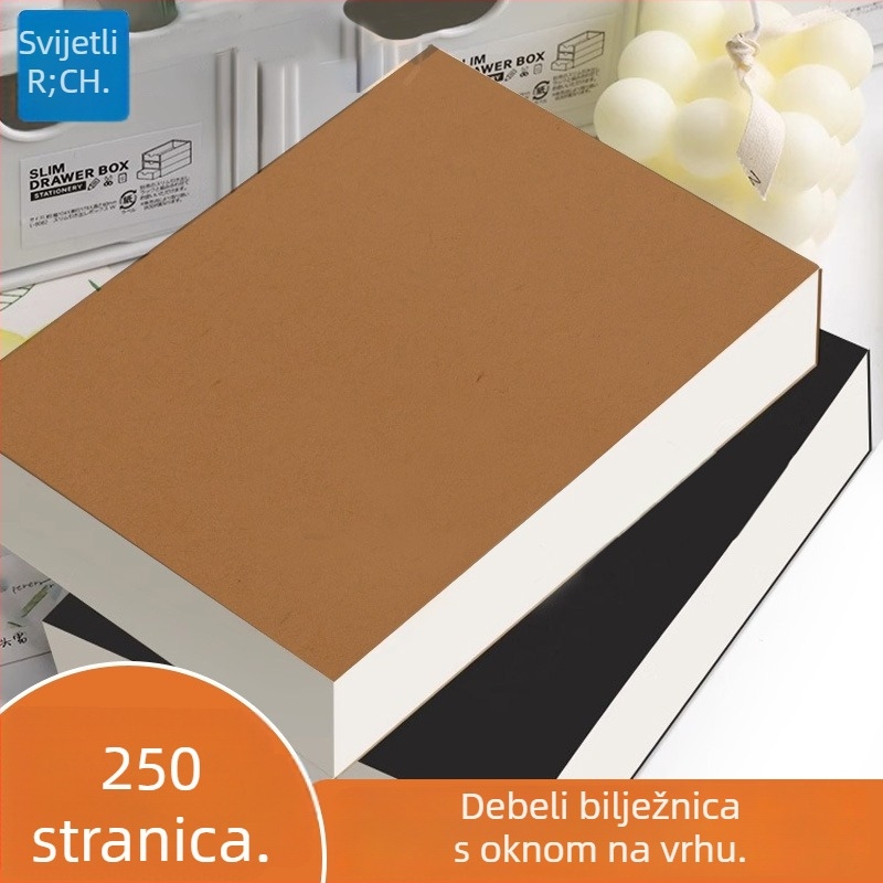 Light – 5 debelih bilježnica za ispite, s praznim unutarnjim stranicama, kožnim omotom