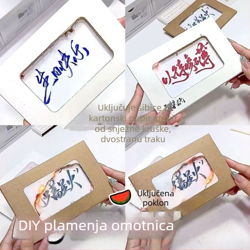 Ručno izrađena kartica od kartona, jednostavnog i modernog stila, pogodna za vjenčanja i rođendane.