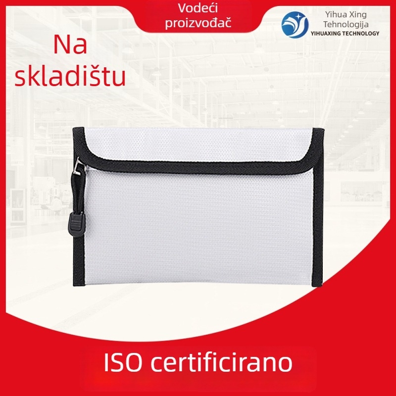 Vatrootporna dokumentna torba sa zipom, silikonsko-kompozitna tkanina, debljina 0,5 mm, težina 100 g, za kućnu i uredsku uporabu