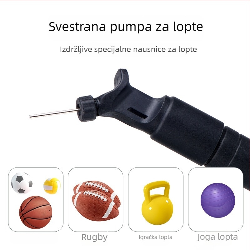 Prilagodljiva ručna pumpa za lopte MP19 s dvije zračne igle, duljina 190 mm