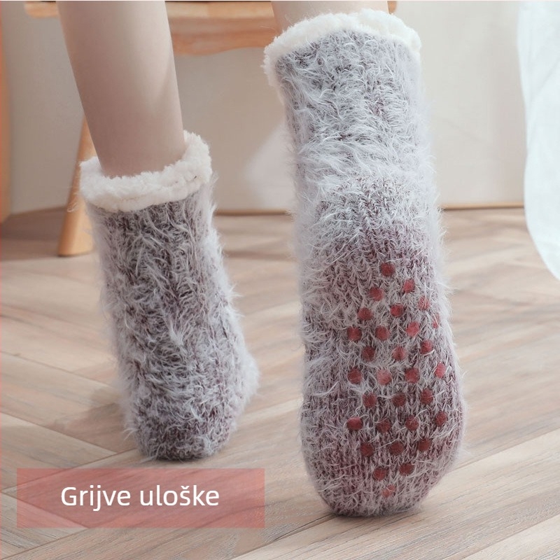 USB grijaće papuče za kućnu upotrebu – pamuk, unisex, s petom, pogodne za spavanje