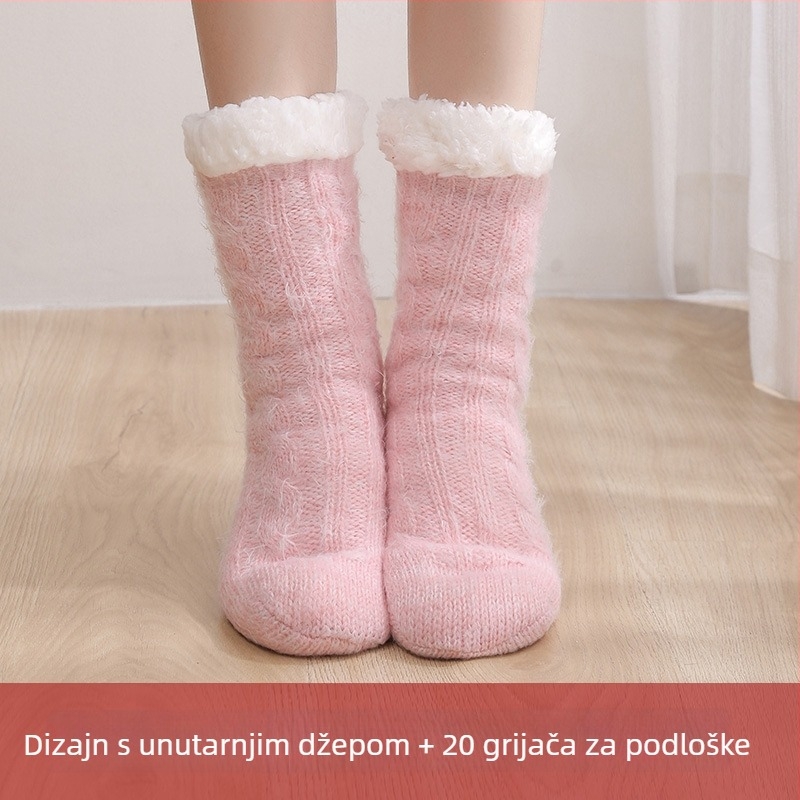 USB grijaće papuče za kućnu upotrebu – pamuk, unisex, s petom, pogodne za spavanje