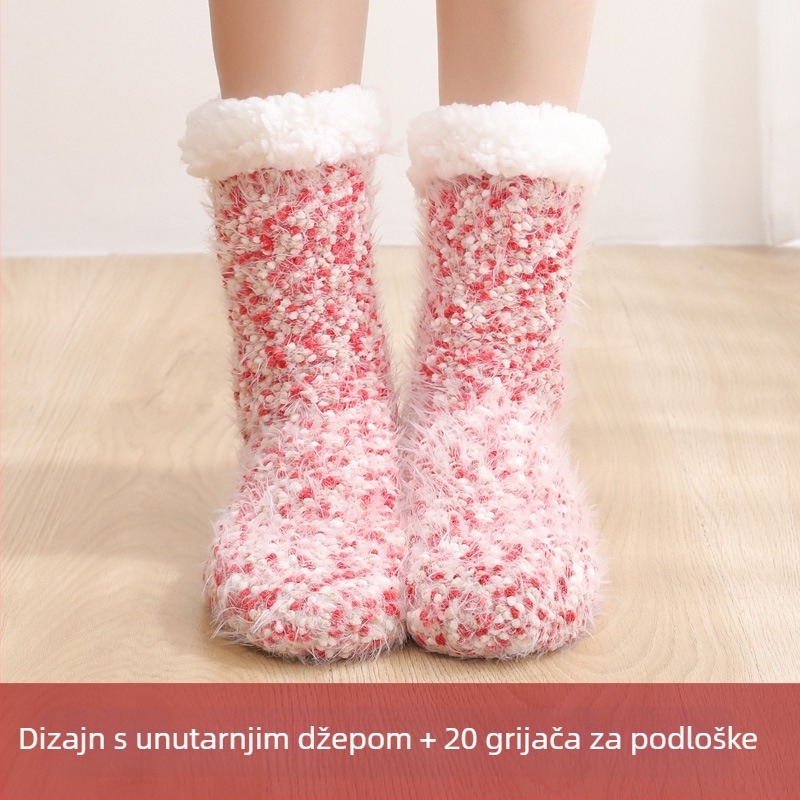 USB grijaće papuče za kućnu upotrebu – pamuk, unisex, s petom, pogodne za spavanje