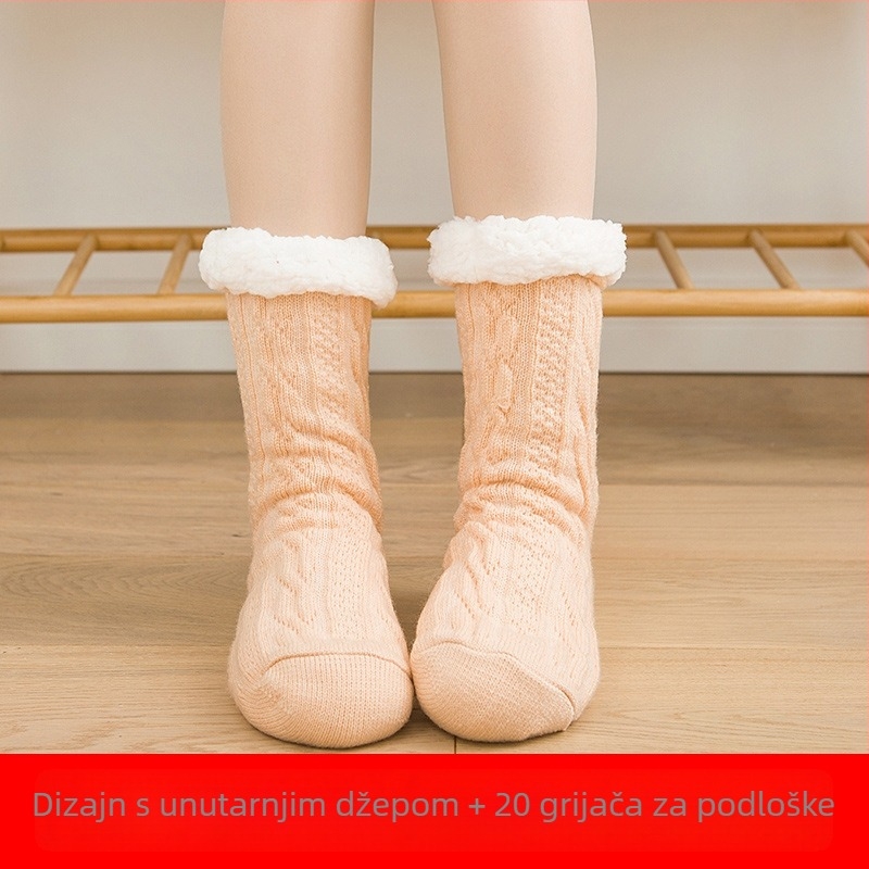 USB grijaće papuče za kućnu upotrebu – pamuk, unisex, s petom, pogodne za spavanje