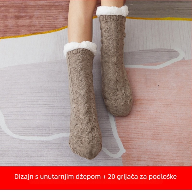 USB grijaće papuče za kućnu upotrebu – pamuk, unisex, s petom, pogodne za spavanje