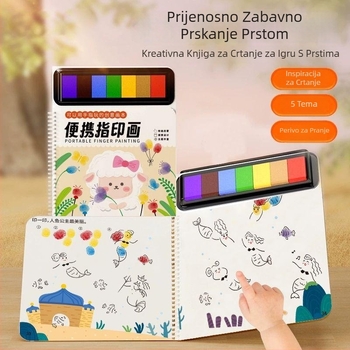 Chengyu Prijenosni set za crtanje prstima s alatima za otiske prstiju, akvarelne boje, kapacitet 100, paket za crtanje prstima, za akvarelno slikanje