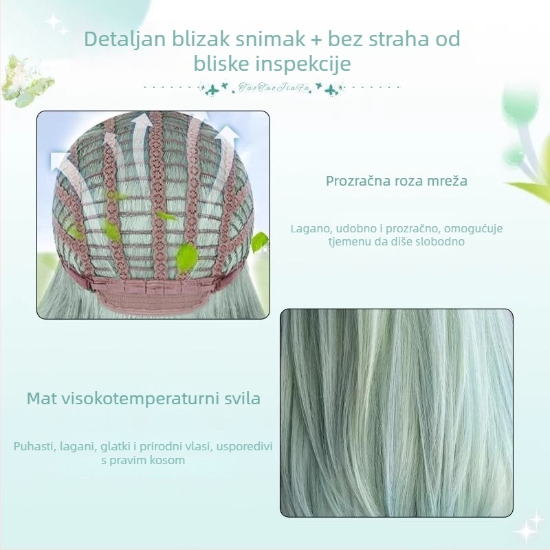 Perika za žene, duga ravna kosa, prirodni stil, model 0012, vlakna otporna na toplinu, mehanička obrada