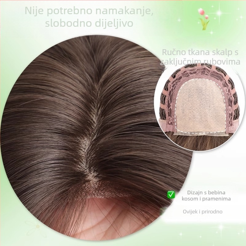 Peruka za cijelu glavu s dugom kovrčavom kosom; model: kapuljača s dugom kovrčavom; materijal: proteinska žica; postupak: mehanizam; frizura: duga kovrčava kosa; bangs: srednji dio