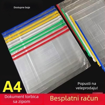 Set od 100 prozirnih PVC vrećica za dokumente sa automatskim zatvaranjem