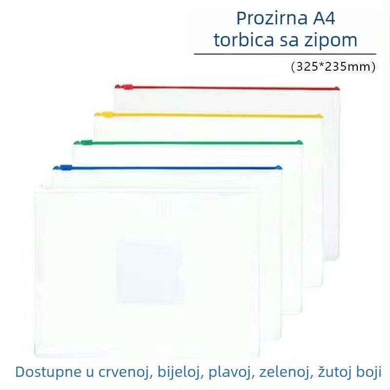Set od 100 prozirnih PVC vrećica za dokumente sa automatskim zatvaranjem