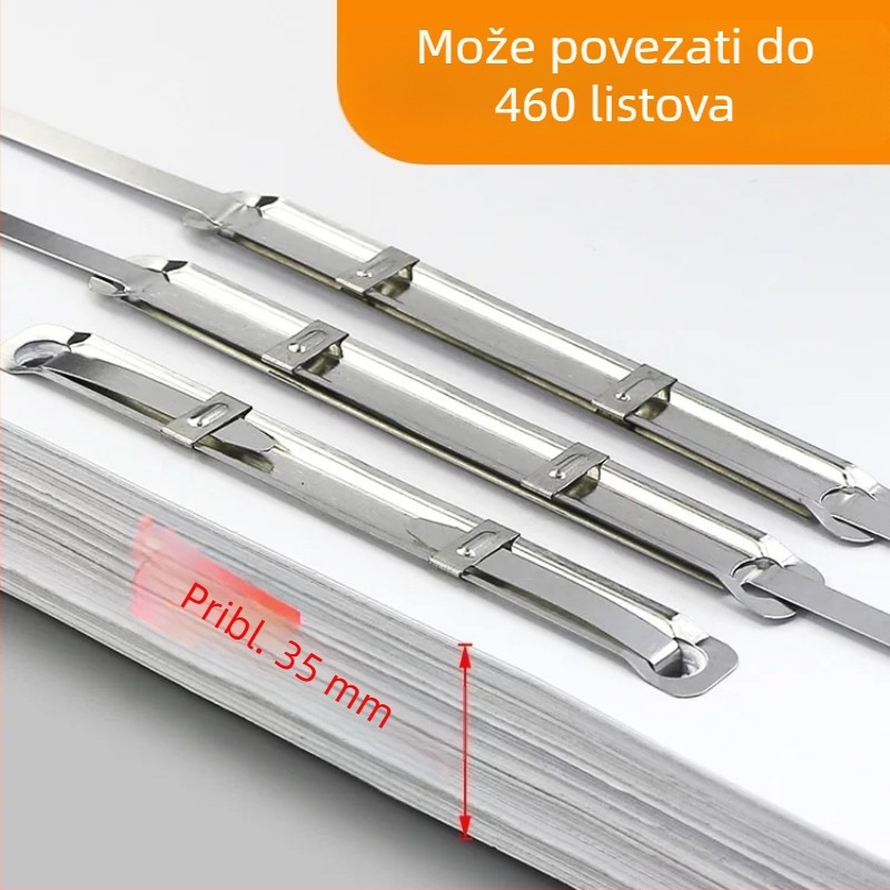 Metalni klips za uredske dokumente s dvije rupe Timhuada 1001, pakiranje: 50 setova po kutiji, 100 kutija po kartonu