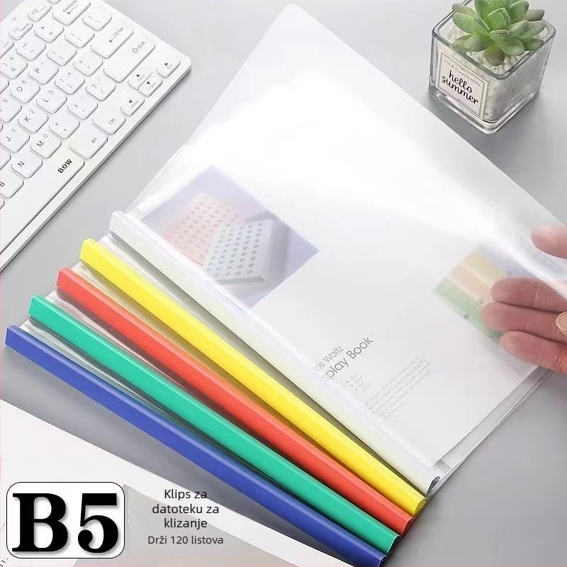 Yipai Q314 Držač za dokumente s klamerom, plastičan, 265×185 mm, format B5, širina stražnjeg dijela 10 mm
