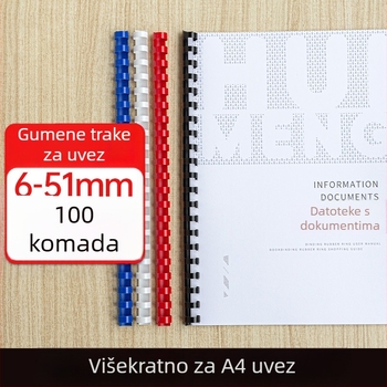 Book Office plastični prstenovi za spajanje s 21 rupom – kružni, paket od 100 komada