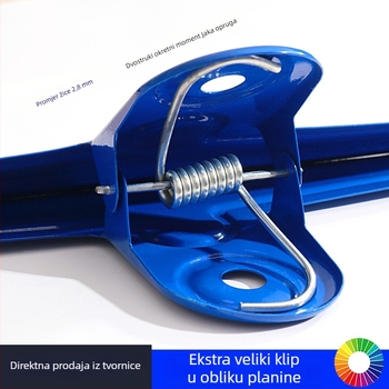 Willita Veliki metalni klip u obliku planine, 20-30 cm, za dokumente i datoteke, uredska upotreba, snažan klip