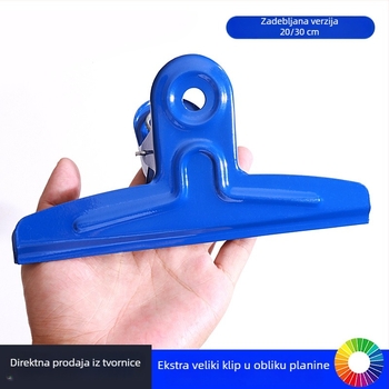 Willita Veliki metalni klip u obliku planine, 20-30 cm, za dokumente i datoteke, uredska upotreba, snažan klip