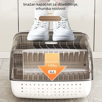 Plastični kuhinjski stalak za posuđe s poklopcem, pravokutni dizajn, moderni minimalistički stil, organizator posuđa
