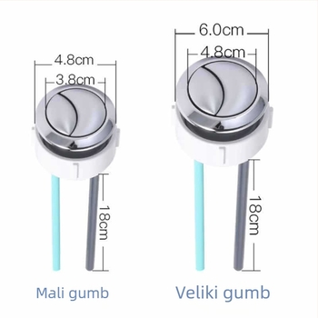 Gumb za ispiranje toaleta, univerzalni spoj za spremnik, ABS, Kunwu, kompatibilno s American Standard, Geboli, Toto, Kohler, moderan minimalistički stil, pritisnite za rad