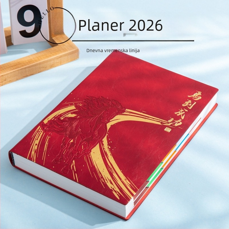 Kaiyue Poslovni bilježnica s šivanjem, Dowling papir, 80 g, 300–400 stranica, kalendar 2026, Godina Konja