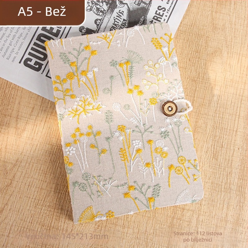 Bilježnica s platnenim omotom, žično povezivanje, Dowling papir, 98 gsm, 200-300 stranica, kreativni stil