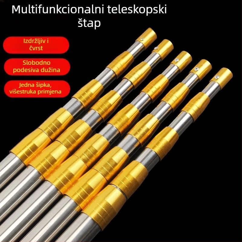 Teleskopska šipka od nehrđajućeg čelika za branje voća, višedjelna