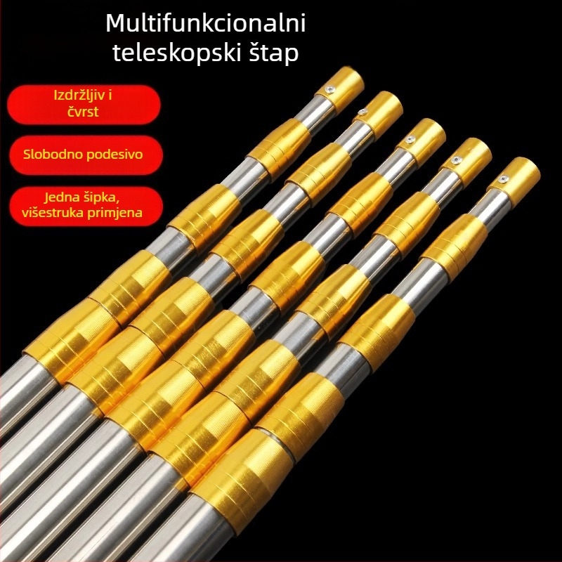 Teleskopska šipka od nehrđajućeg čelika za branje voća, višedjelna