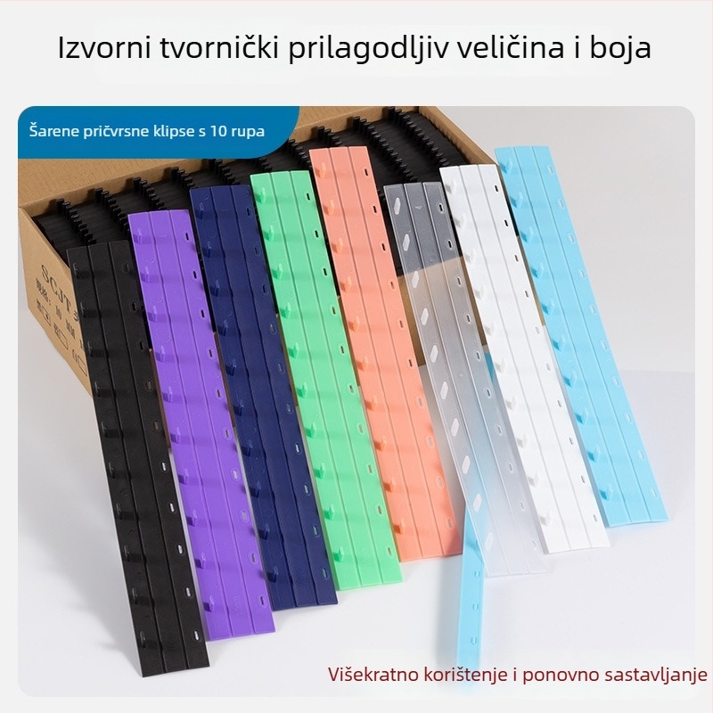 Pojas za povezivanje dokumenata, plastični, model Binding strip, 10 rupa, kartonsko pakiranje