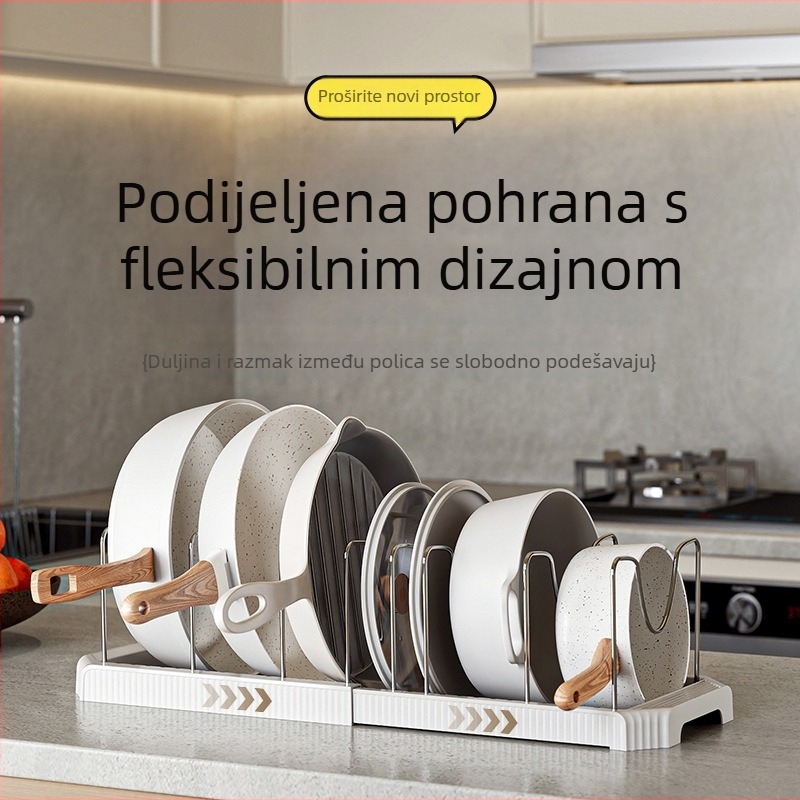Regal za zdjele i kuhinjske pribore – sklopni, višefunkcionalan, pomični, bez ugradnje, plastični