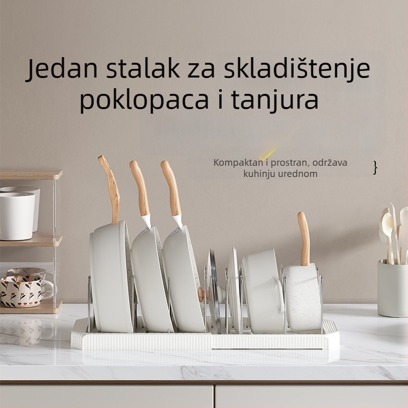Regal za zdjele i kuhinjske pribore – sklopni, višefunkcionalan, pomični, bez ugradnje, plastični