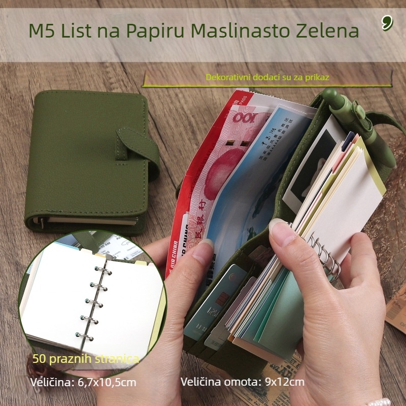 Bilježnica s imitacijom kože, listovi s labavim listovima, papir od drvne celuloze, kreativan dizajn