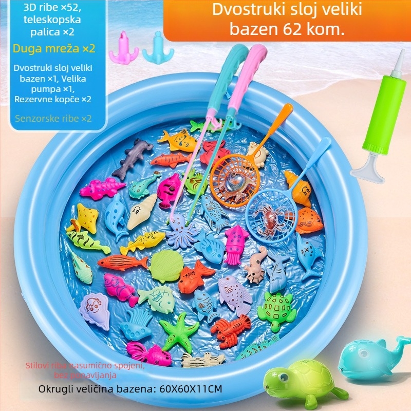 Set igračaka za ribolov s magnetskom indukcijom, edukativan za uzrast 4–6 godina, poboljšava koordinaciju ruka-oko i interakciju roditelj-dijete — Double Shell