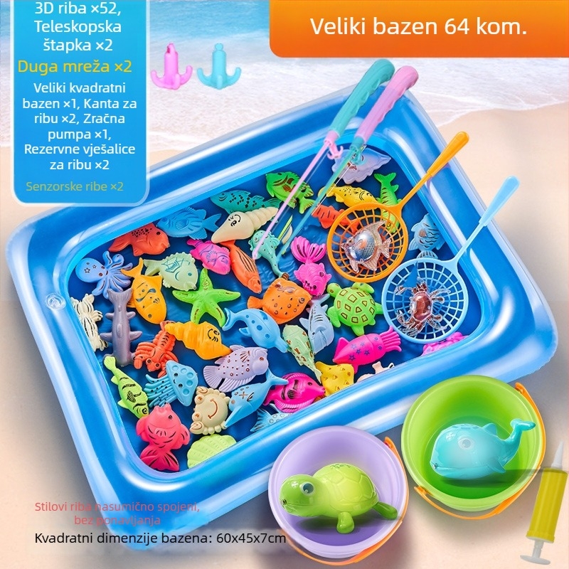 Set igračaka za ribolov s magnetskom indukcijom, edukativan za uzrast 4–6 godina, poboljšava koordinaciju ruka-oko i interakciju roditelj-dijete — Double Shell