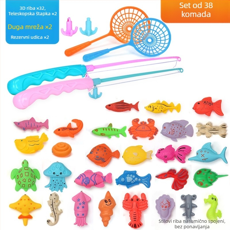 Set igračaka za ribolov s magnetskom indukcijom, edukativan za uzrast 4–6 godina, poboljšava koordinaciju ruka-oko i interakciju roditelj-dijete — Double Shell