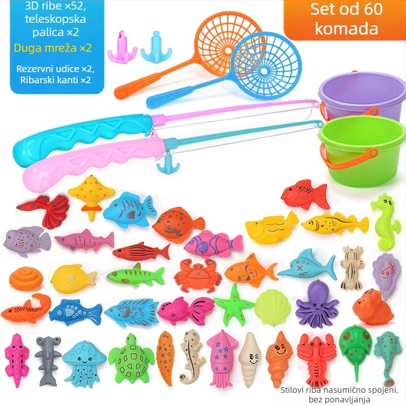 Set igračaka za ribolov s magnetskom indukcijom, edukativan za uzrast 4–6 godina, poboljšava koordinaciju ruka-oko i interakciju roditelj-dijete — Double Shell