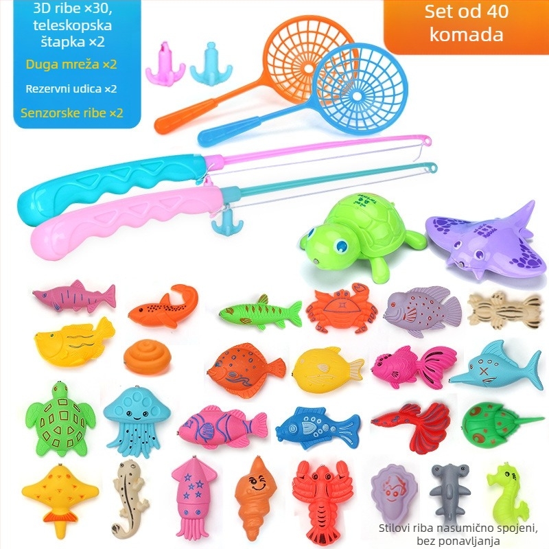Set igračaka za ribolov s magnetskom indukcijom, edukativan za uzrast 4–6 godina, poboljšava koordinaciju ruka-oko i interakciju roditelj-dijete — Double Shell