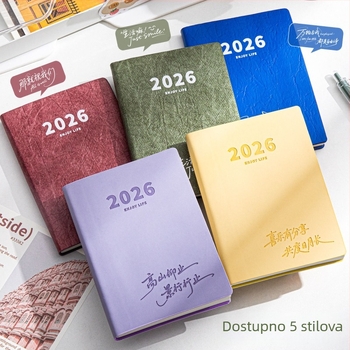 Notes Four Seasons: prenosni džepni planer za 2026., minimalističkog stila, Dowling papir, 65 g, 100–200 stranica, vezanje ljepilom i nitima