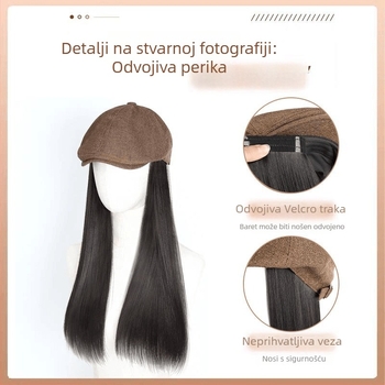 Perika s integriranom kapom, etnički stil, duga kosa (ravna ili kovrčava), odvojiva dodatna kosa, svilenim vlaknima