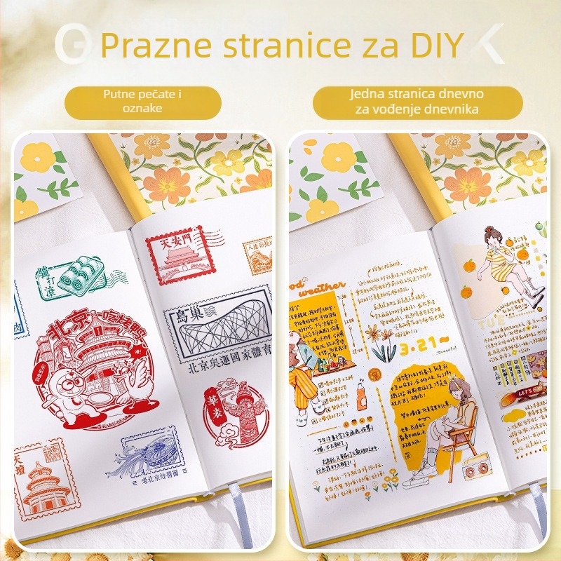 A5 blok za uljnu sliku s praznim stranicama, Four Seasons marka, kartonsko kućište, ljepilo, papir od sirove drvene pulpe, gustoća papira 80 g/m², stil bilježnice 19864248