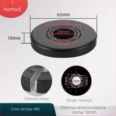 Dekorativni poklop za kutni tuš ventil — ABS materijal, svjetlosni luksuzni stil, prilagodljivo, privatnoj oznaci kompatibilan