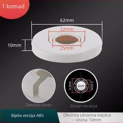 Dekorativni poklop za kutni tuš ventil — ABS materijal, svjetlosni luksuzni stil, prilagodljivo, privatnoj oznaci kompatibilan