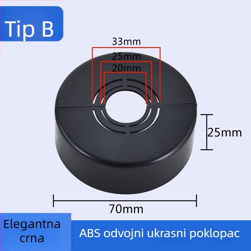 Dekorativni poklop za kutni tuš ventil — ABS materijal, svjetlosni luksuzni stil, prilagodljivo, privatnoj oznaci kompatibilan